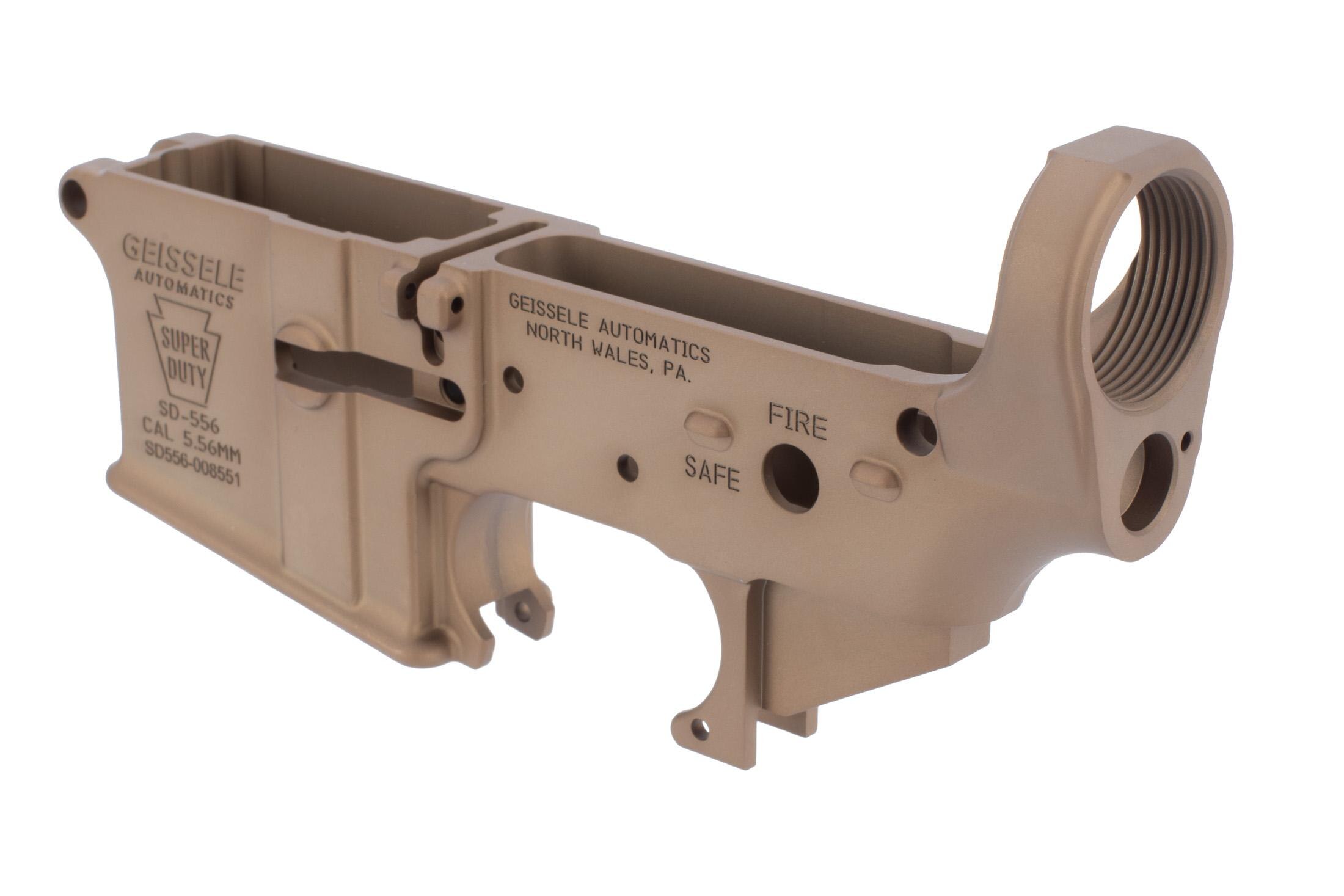 Geissele Automatics Super Duty AR-15 Lower Receiver - Stripped Lower - Desert Dirt