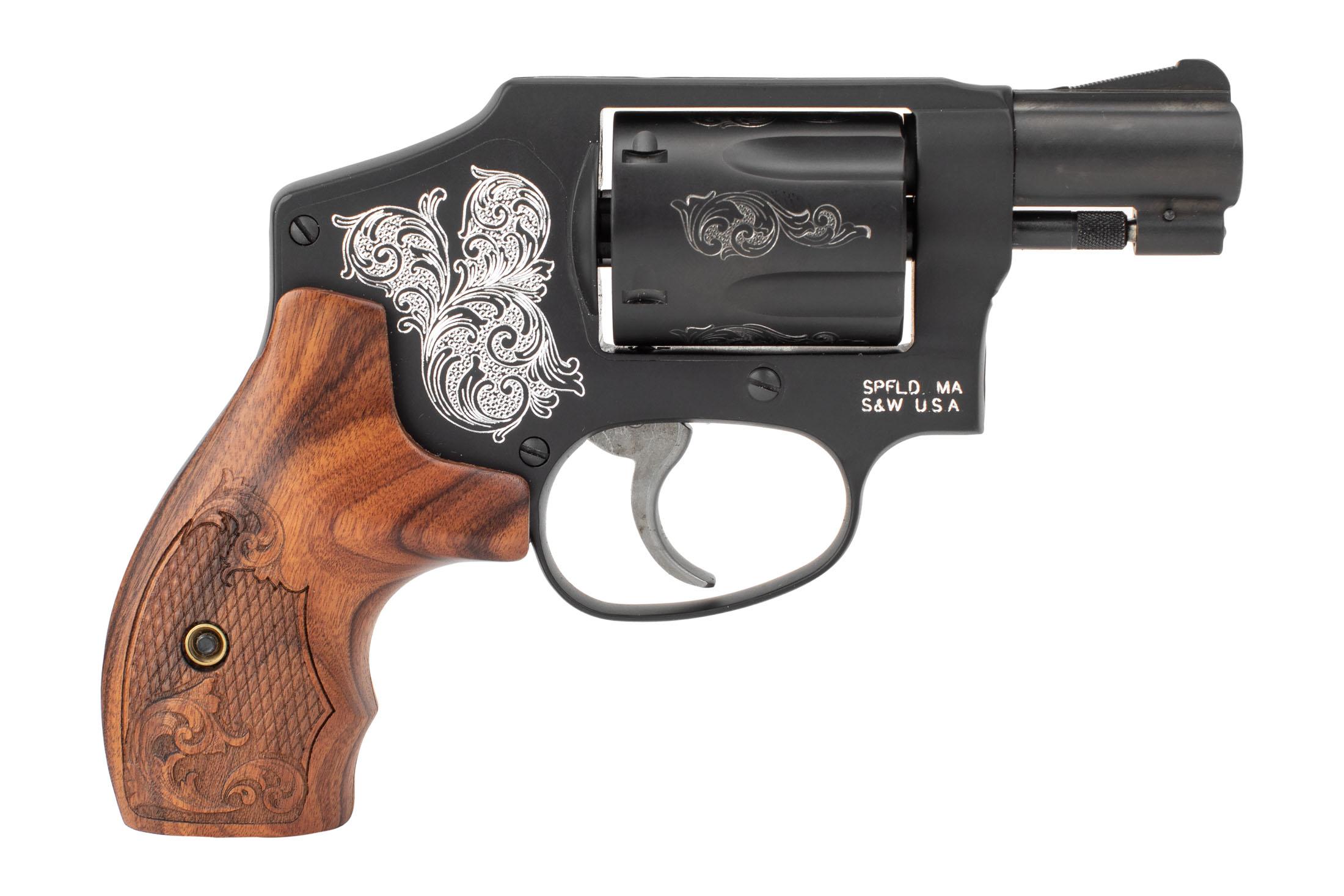 S&W Model 442 38SPL +P Revolver - Engraved Frame - 1.88"