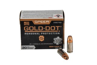 Speer Gold Dot Personal Protection 9mm Luger +P 124 gr JHP - Box of 20.