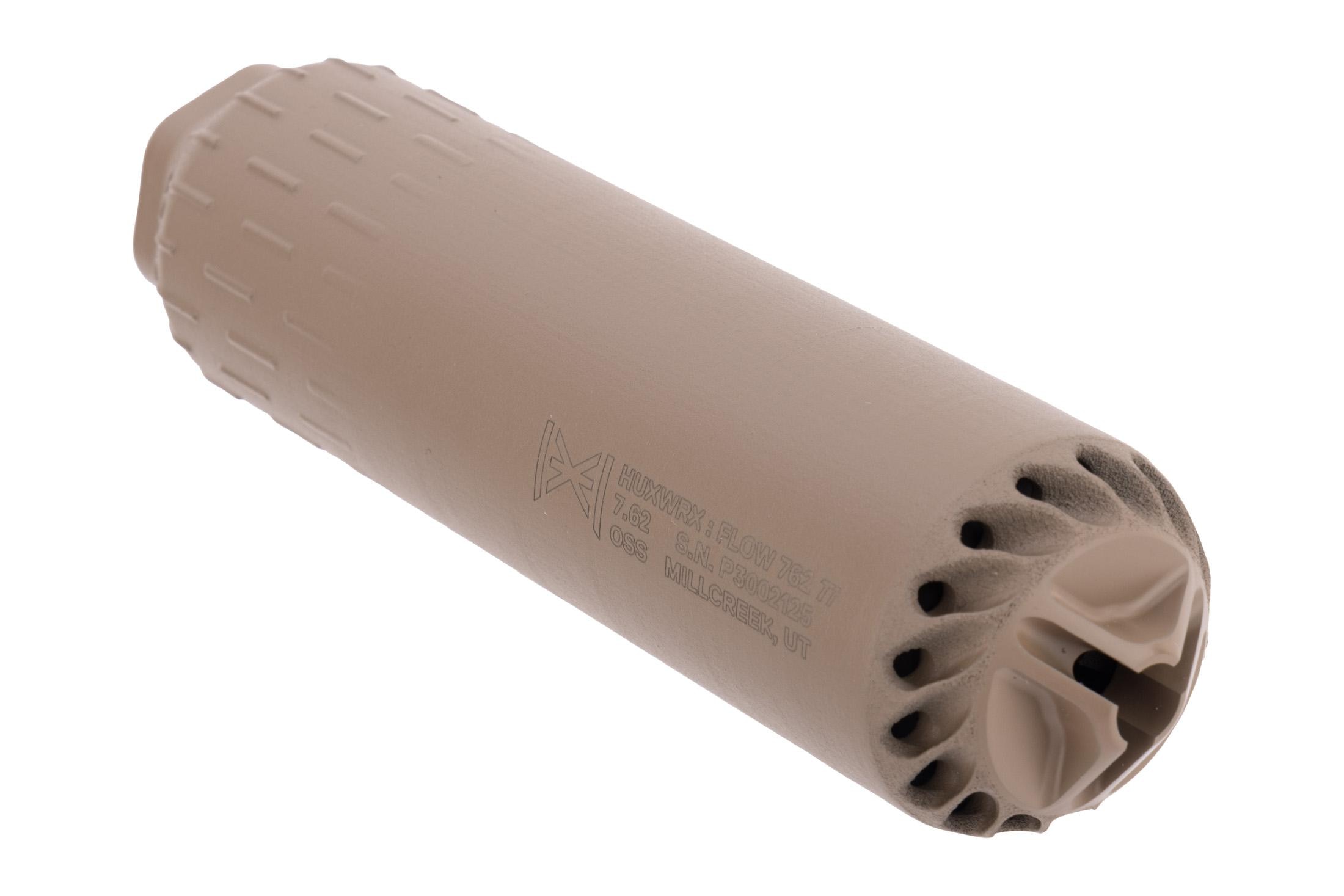 Huxwrx FLOW 762 Ti Rifle Suppressor - FDE