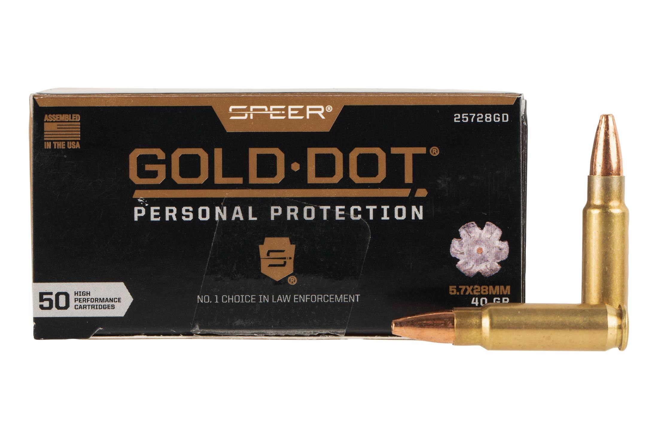 Federal Ammunition Speer Gold Dot Personal Protection 40 gr GDHP 5.7x28mm Ammunition - 50 Rounds