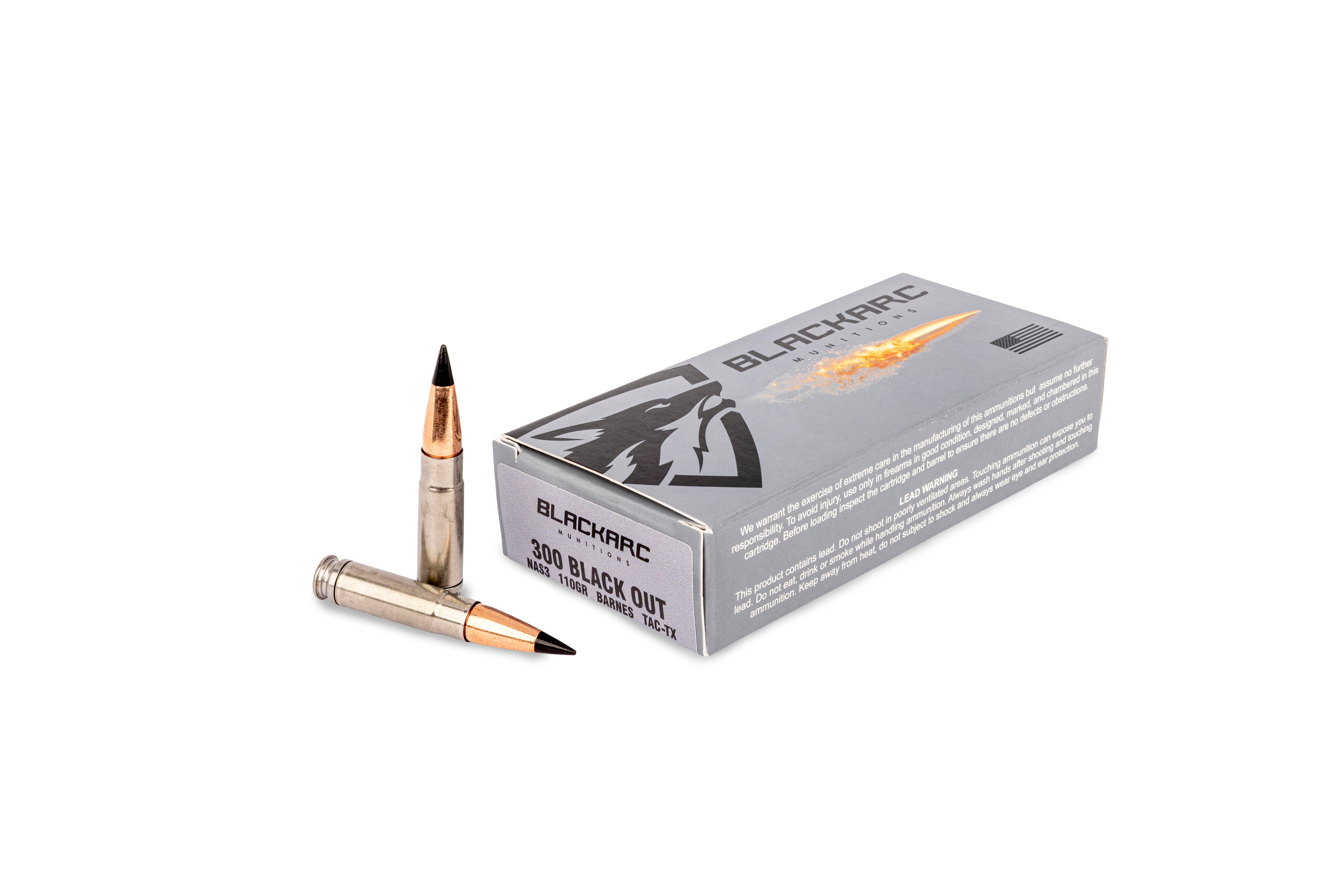 Black Arc Munitions Black ARC Munitions NAS3 300 Blackout 110gr TAC-TX - Box of 20