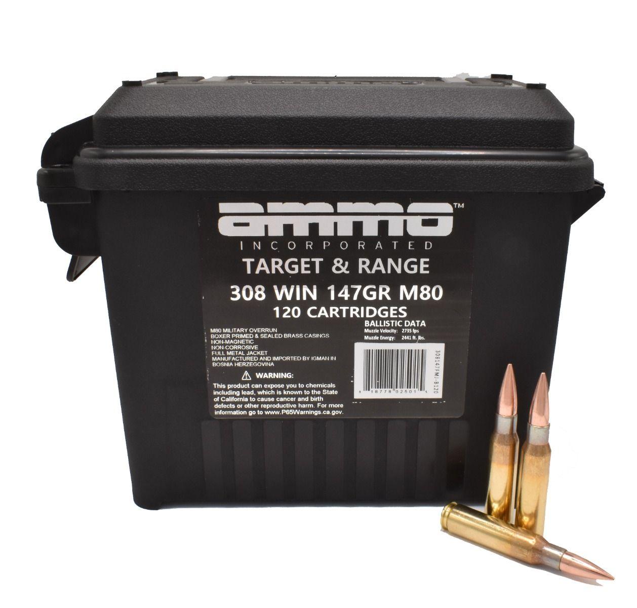 Ammo Inc. Ammo Target & Range .308 Winchester 147 gr FMJ - Can of 120