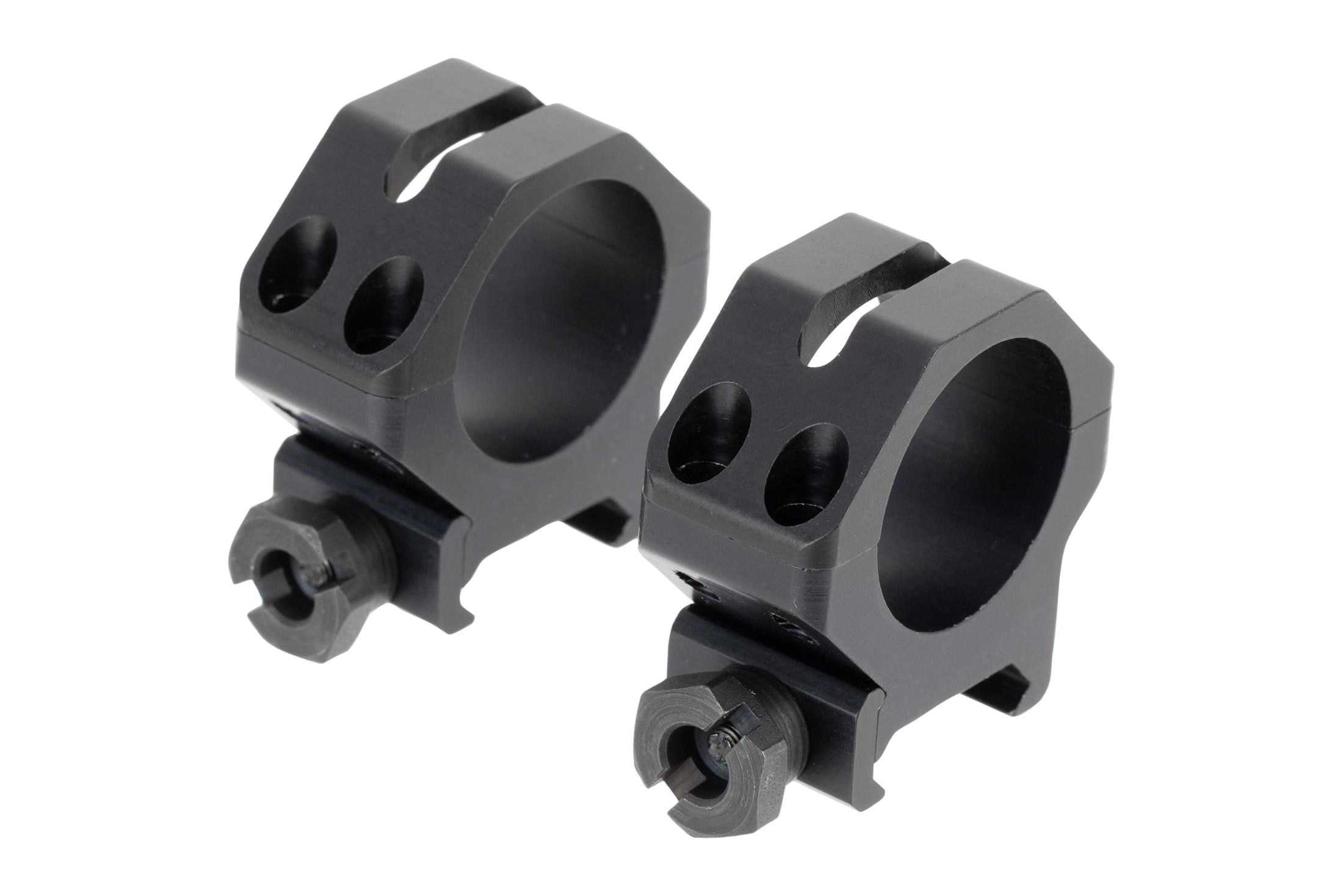Weaver 1 inch Medium Aircraft Grade Aluminum 4-Hole Tactical Style Skeleton Ring, Matte Black - 48360