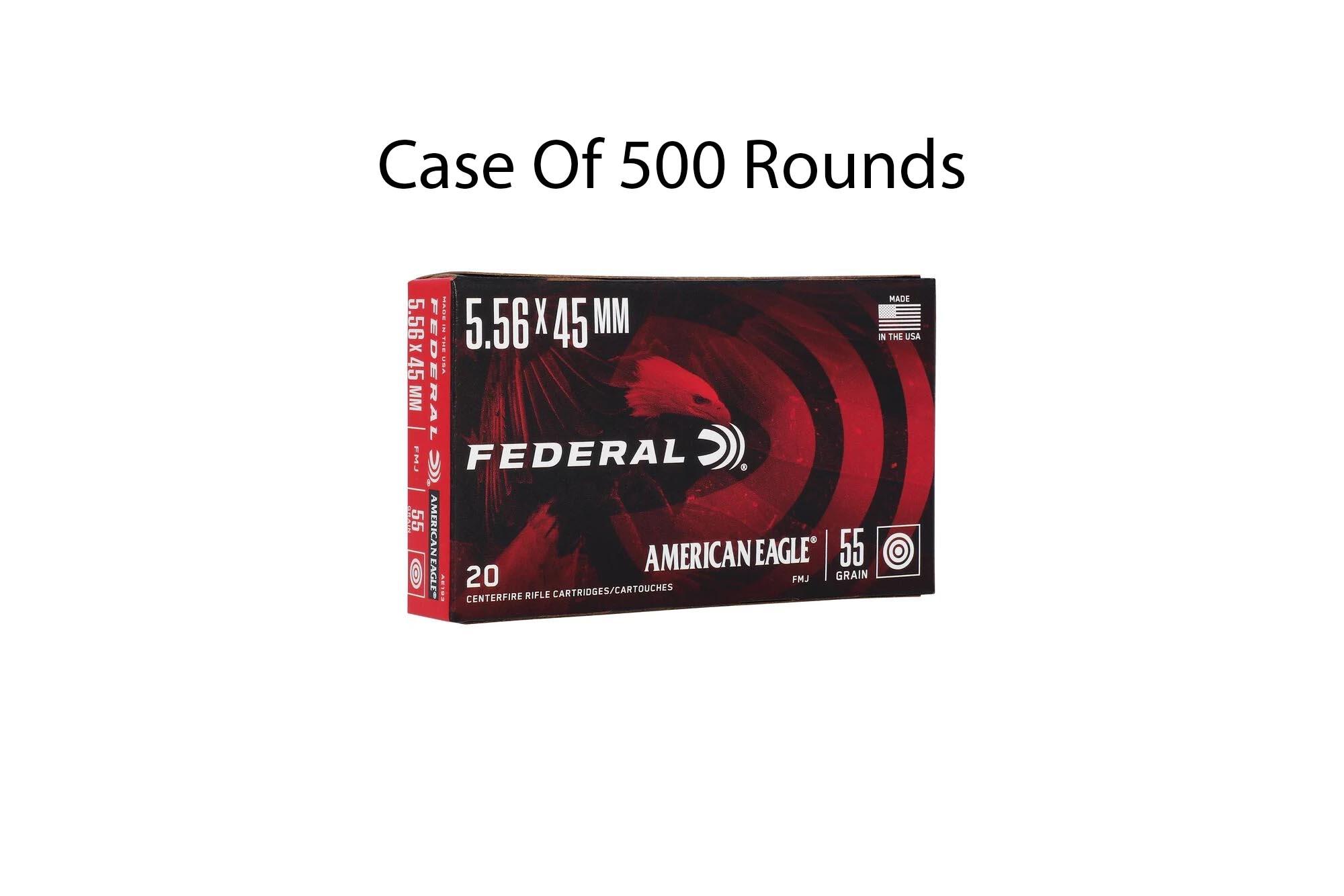 Federal American Eagle M193 5.56 NATO 55gr FMJ Ammo - Case of 500