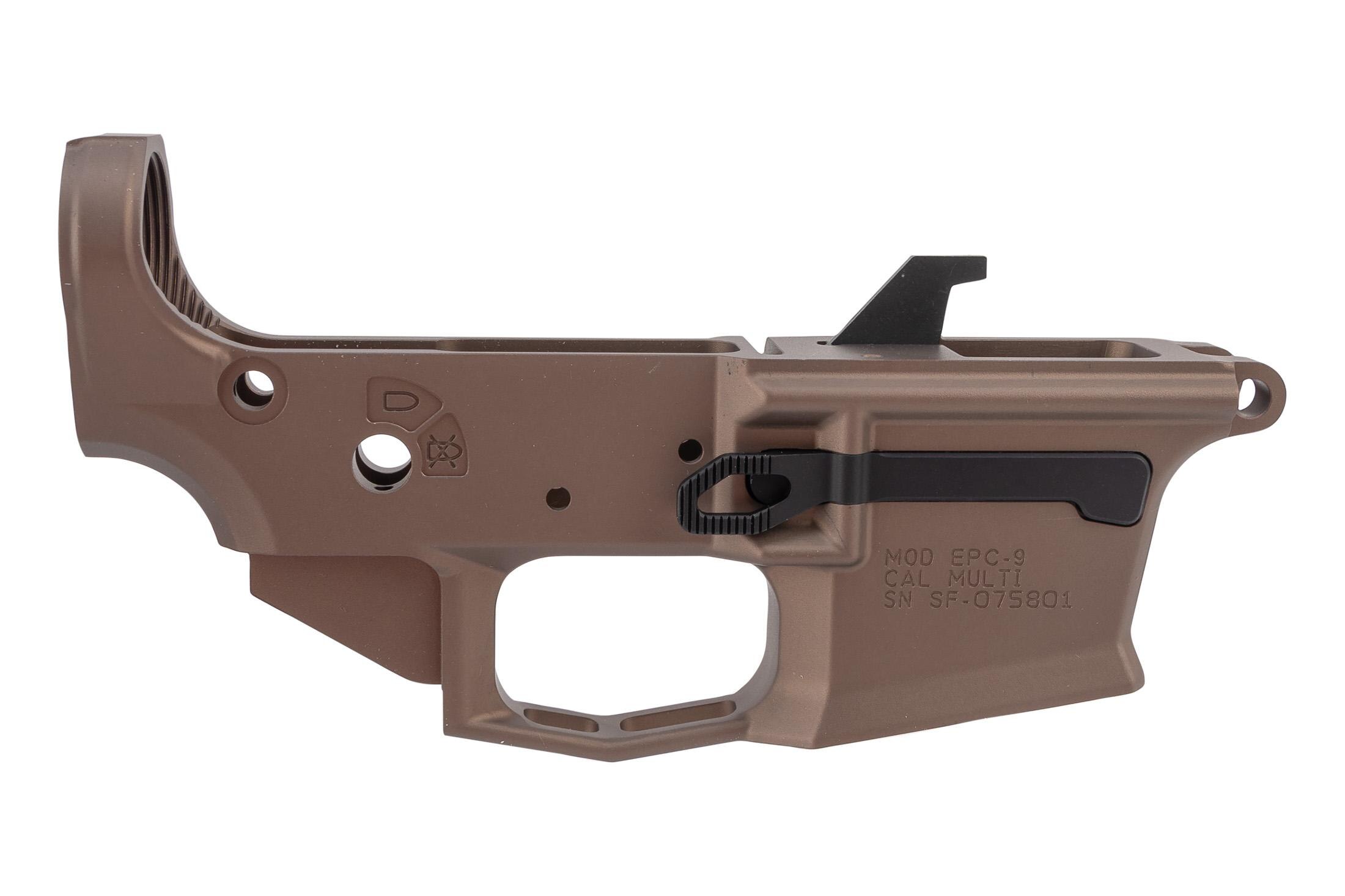 Aero Precision EPC 9 9mm/.40 S&W AR-15 Lower Receiver - Kodiak Brown Anodized
