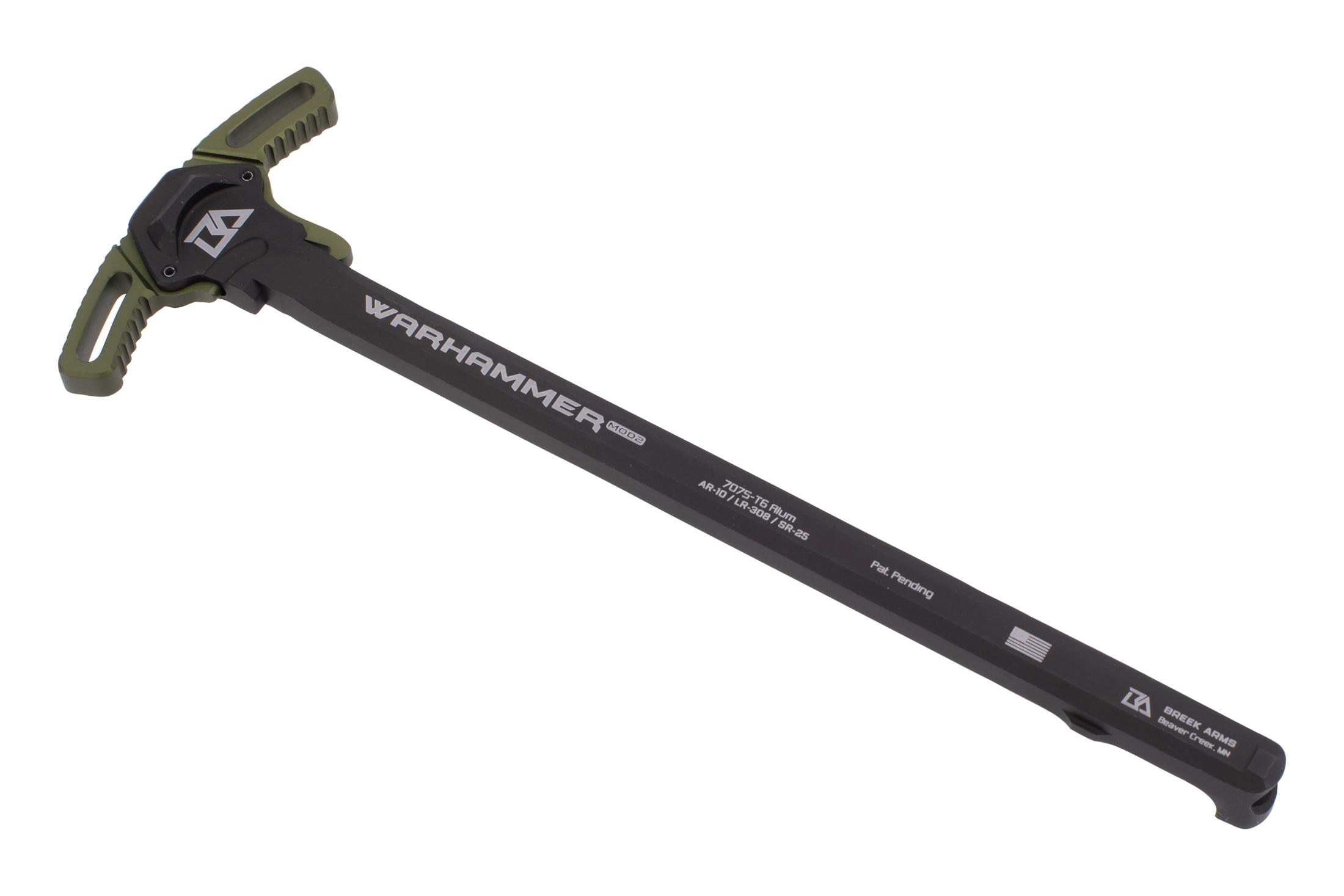 BREEK ARMS AR-10 WARHAMMER MOD2 AMBIDEXTROUS ODG LARGE LEVER BLACK CHARGING HANDLE