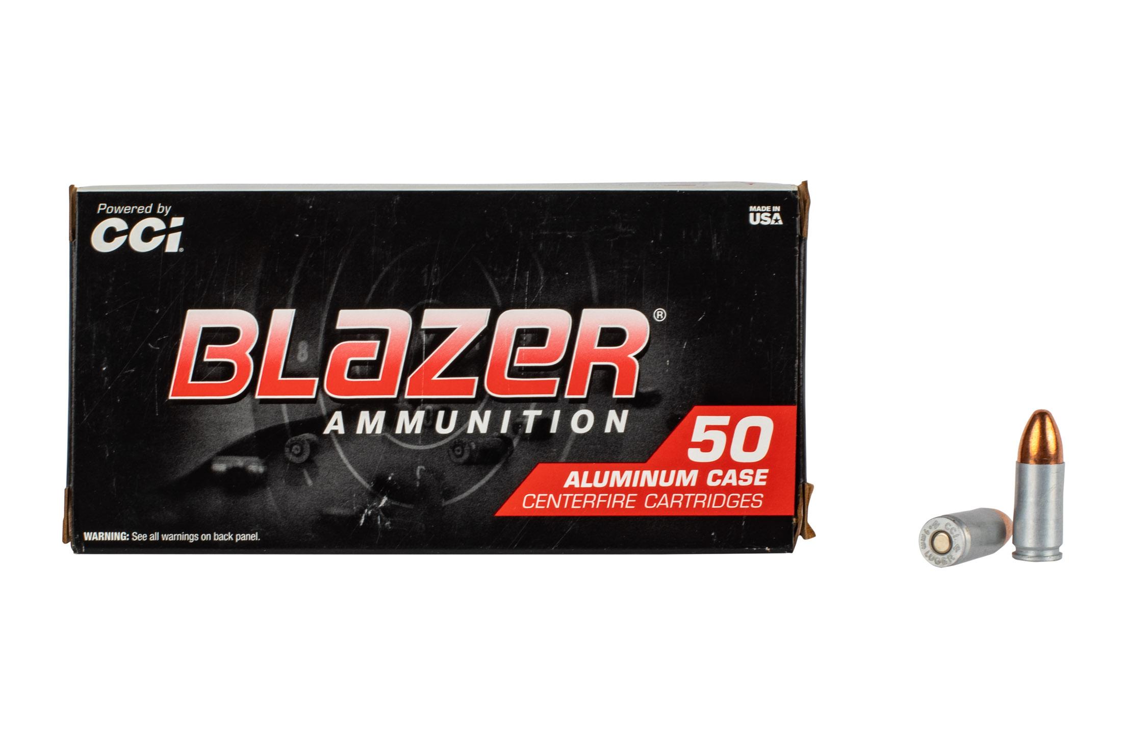 CCI Blazer 9mm 124gr Full Metal Jacket Aluminum Case Ammo Box of 50