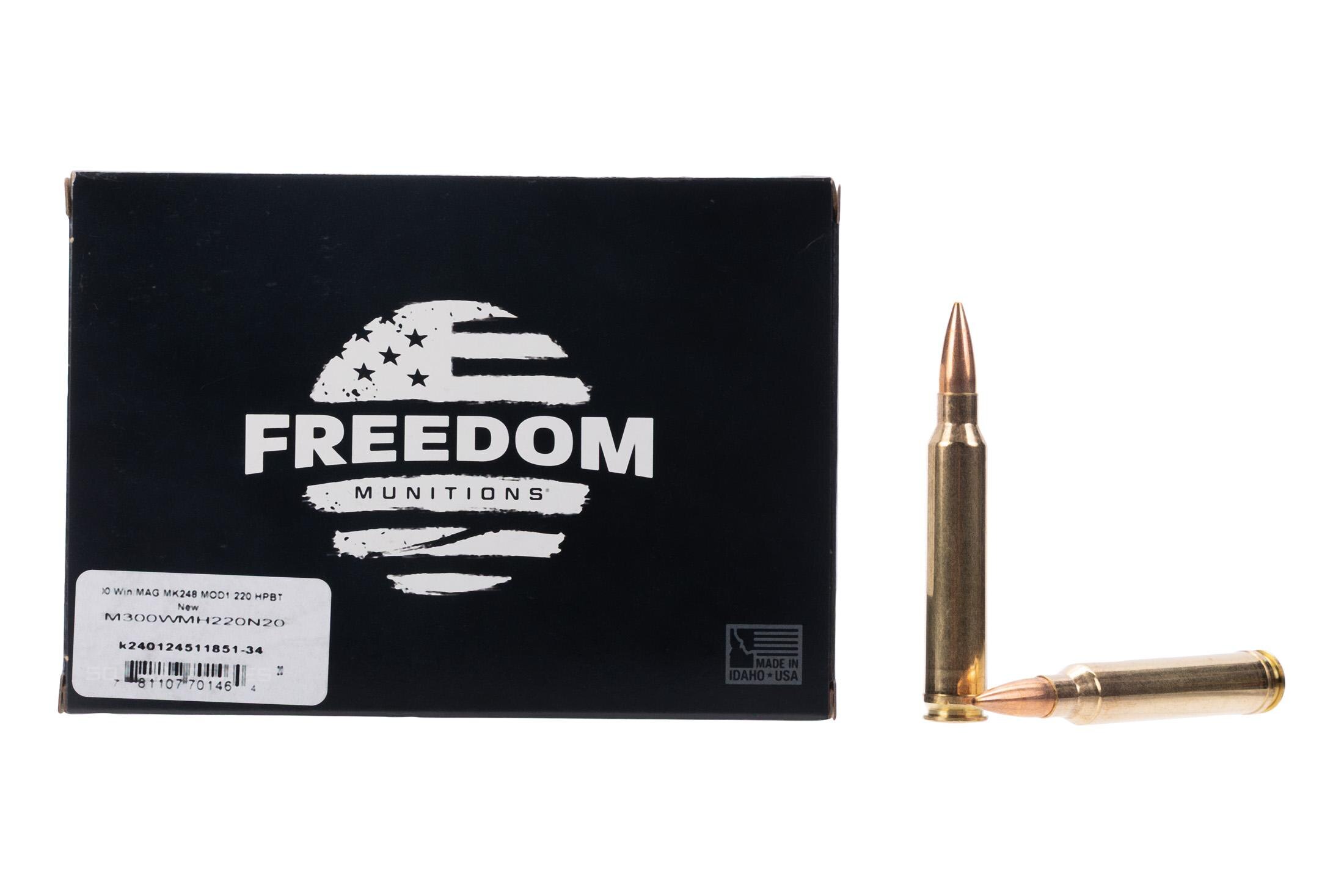 Freedom Munitions Freedom Munitions Range 220 gr HPBT 300 Winchester Magnum Ammunition - 20 Rounds