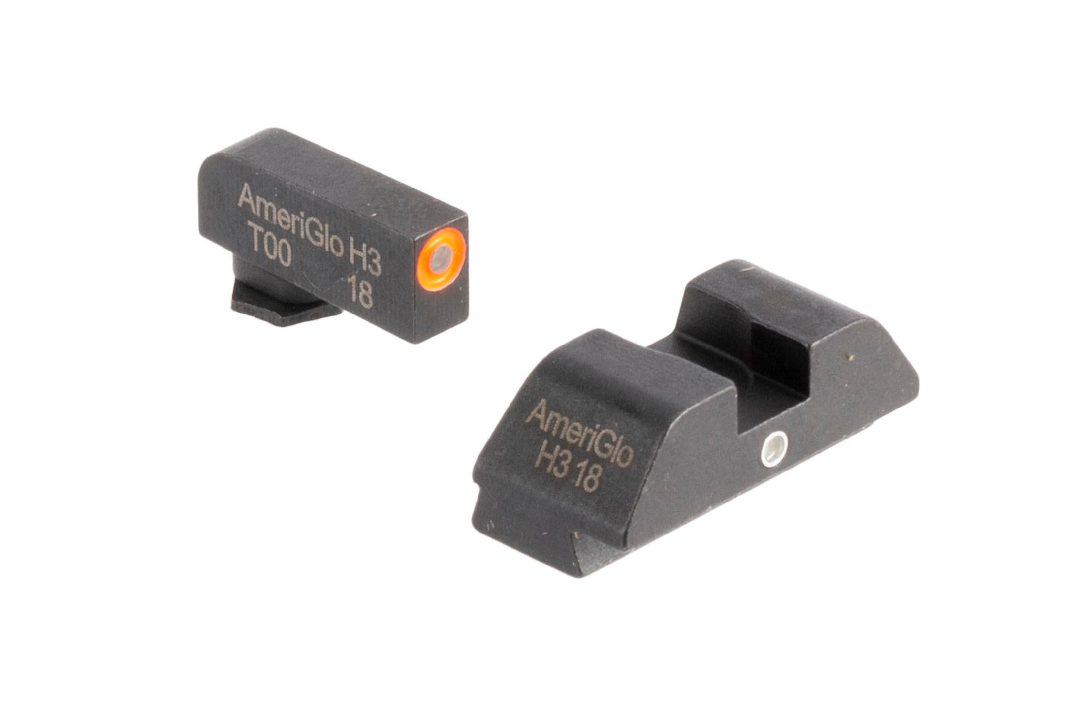 AmeriGlo IDot Tritium Night Sights Set Glock 42/43 Green/Orange