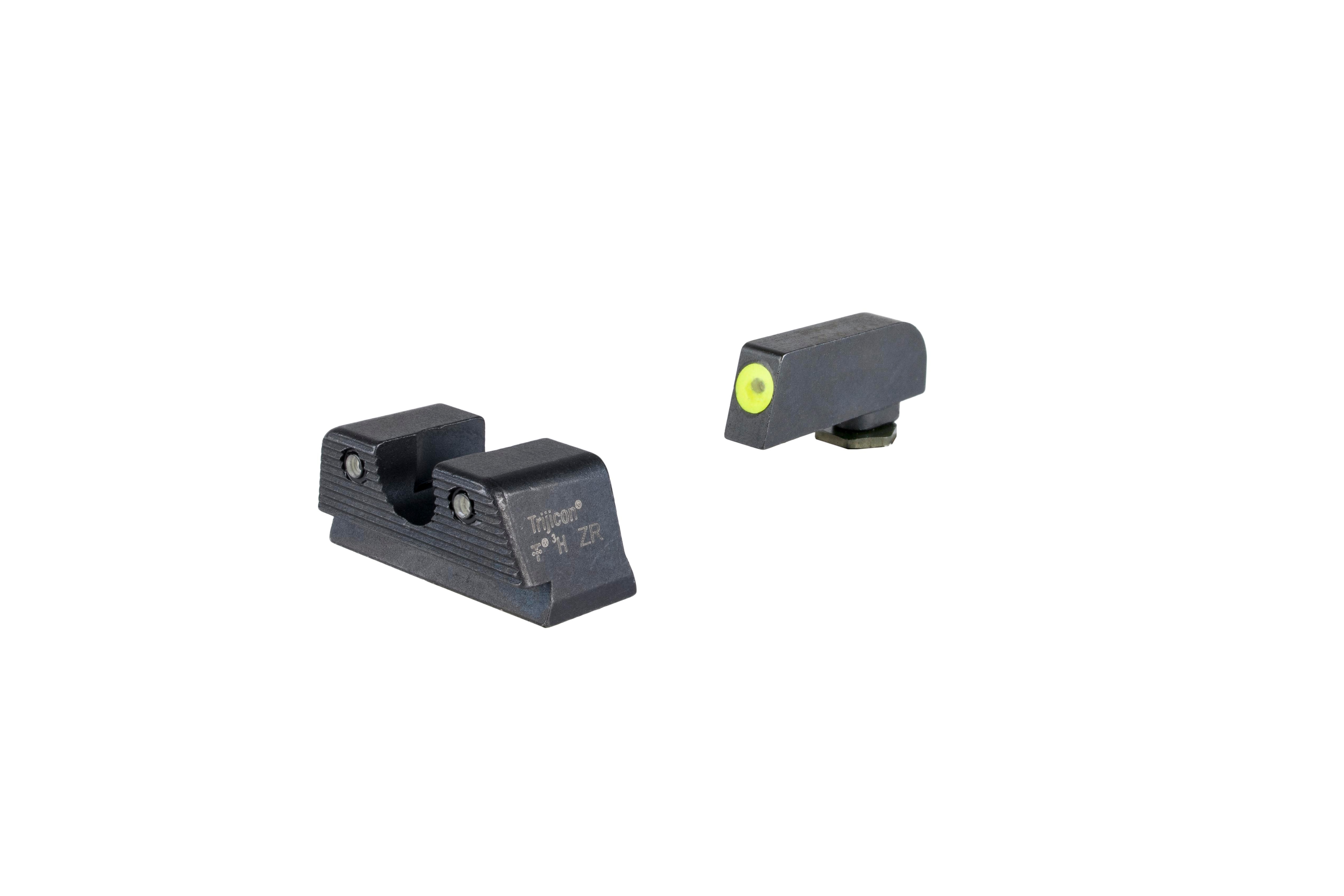 Trijicon HD XR Suppressor/Optic Height Night Sight Set MOS Rear - Yellow Front Outline - For Glock 42/43/43X/48 MOS