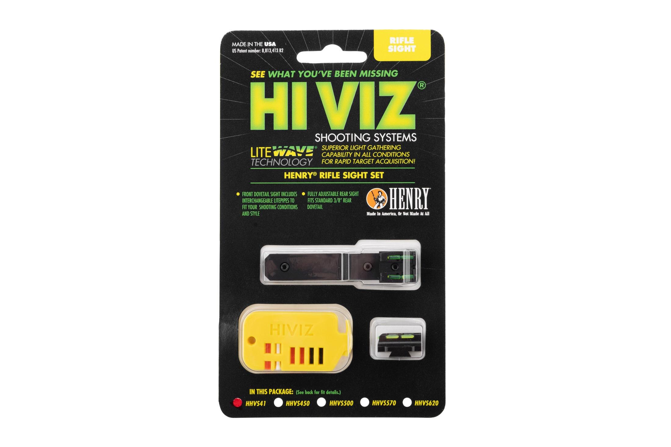 Hiviz Front/Rear 3-Dot Sight Set for Henry H006 and H012CC Rifles - HHVS41