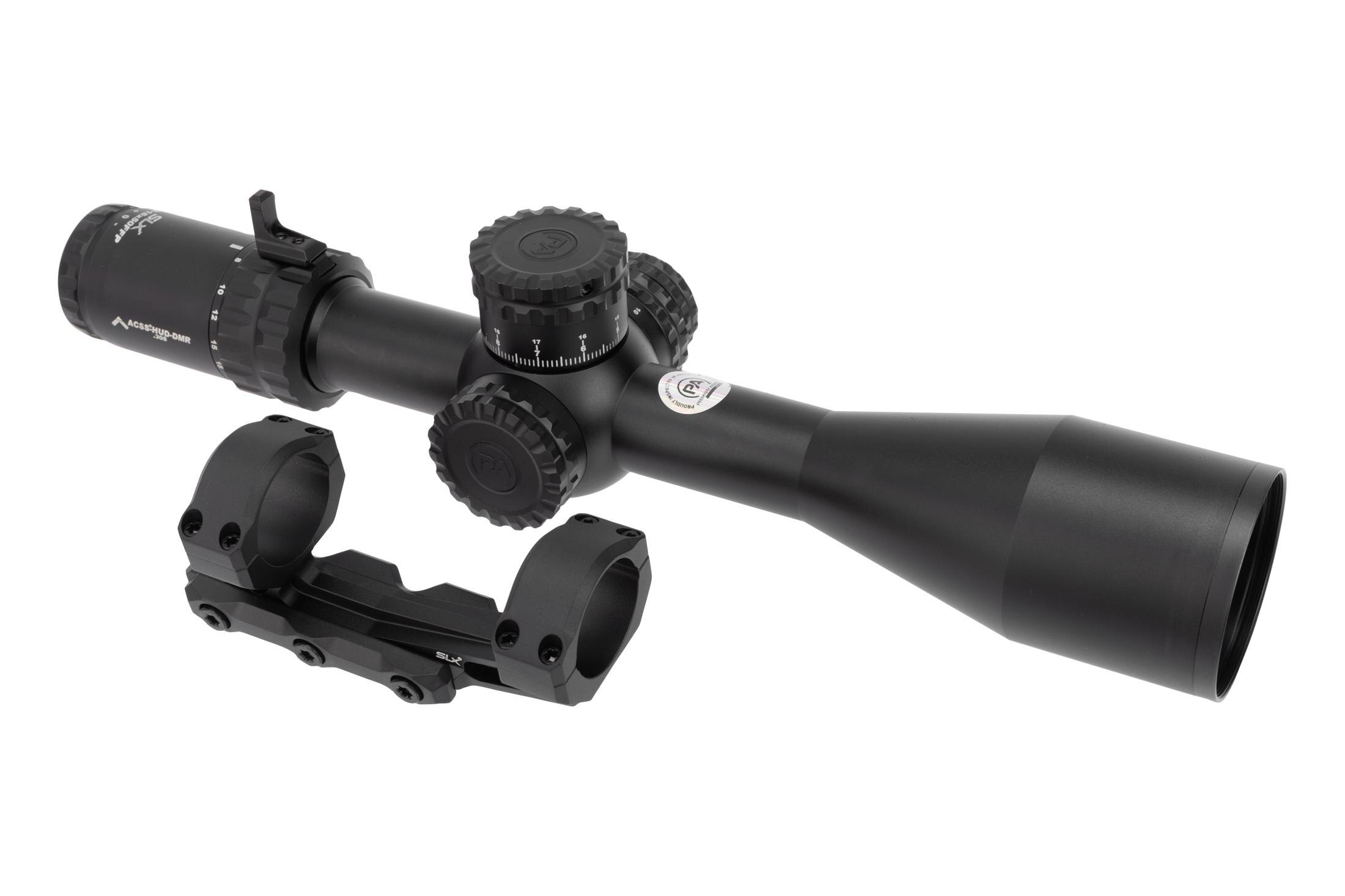 Primary Arms SLx 3-18x50 FFP Gen II Rifle Scope - Illuminated ACSS HUD DMR 308 Reticle with Primary Arms SLx Cantilever 30mm Mount - 1.5"