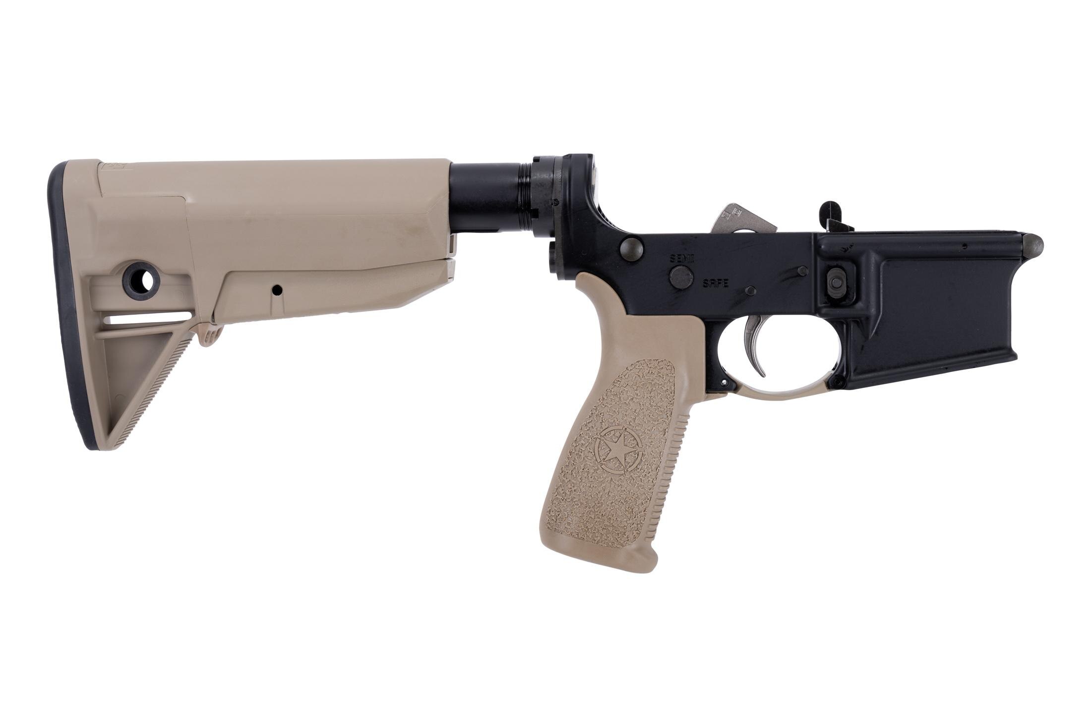 Bravo Company Manufacturing AR-15 Lower Receiver with Mod 1 SOPMOD Stock - Complete Lower - FDE