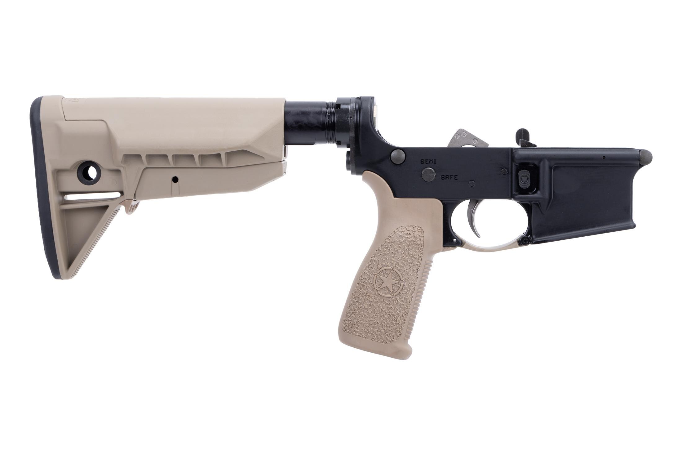 Bravo Company Manufacturing AR-15 Lower Receiver with Mod 0 SOPMOD Stock - Complete Lower - FDE