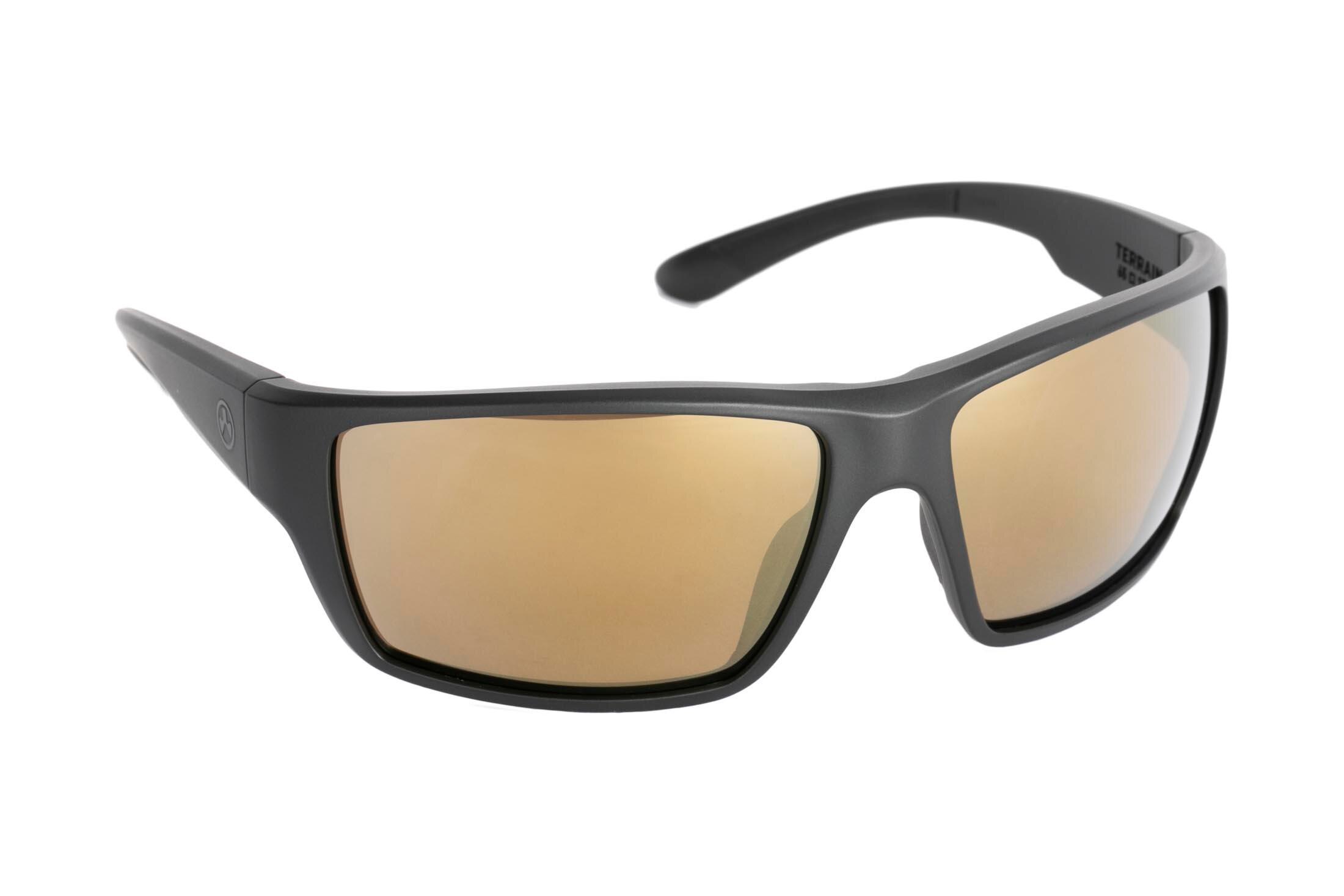 black sunglasses with gold lenses
