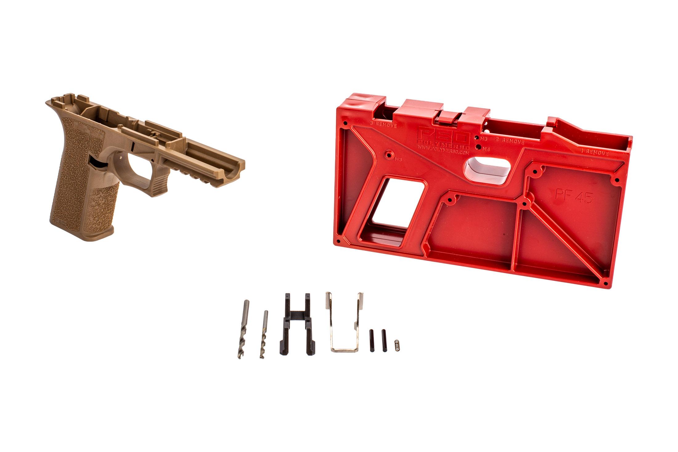 Polymer 80 PF45 80% Large Frame Kit - FDE P80-PF45-FDE