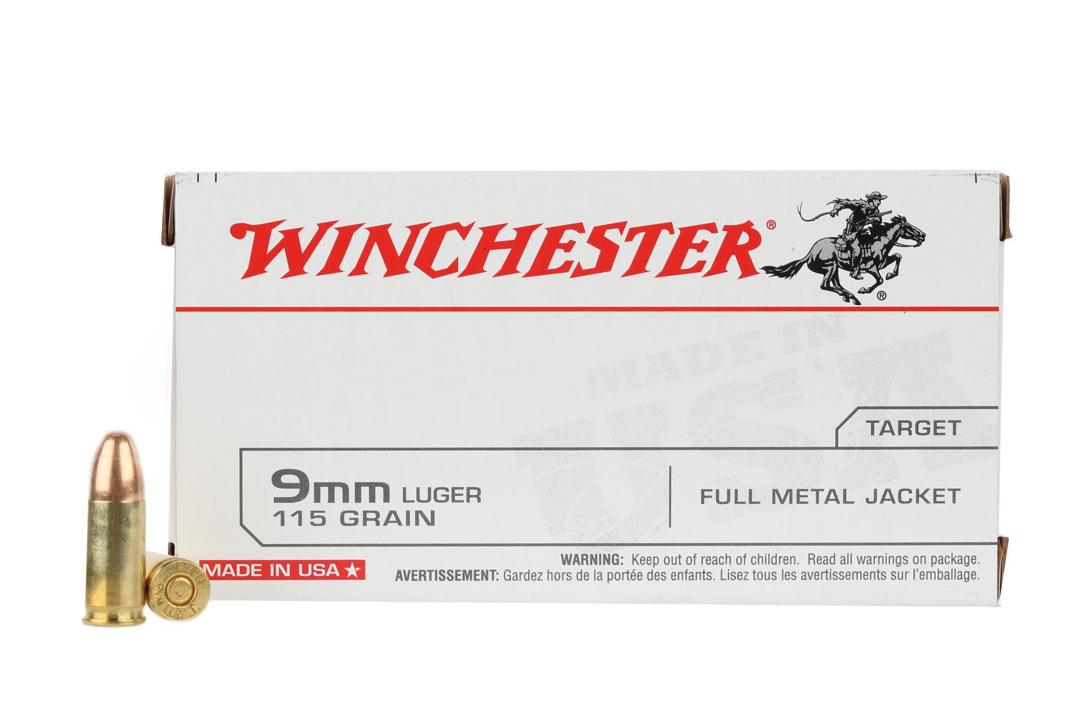 Winchester Target 9mm Luger 115 gr FMJ Box of 50 Q4172