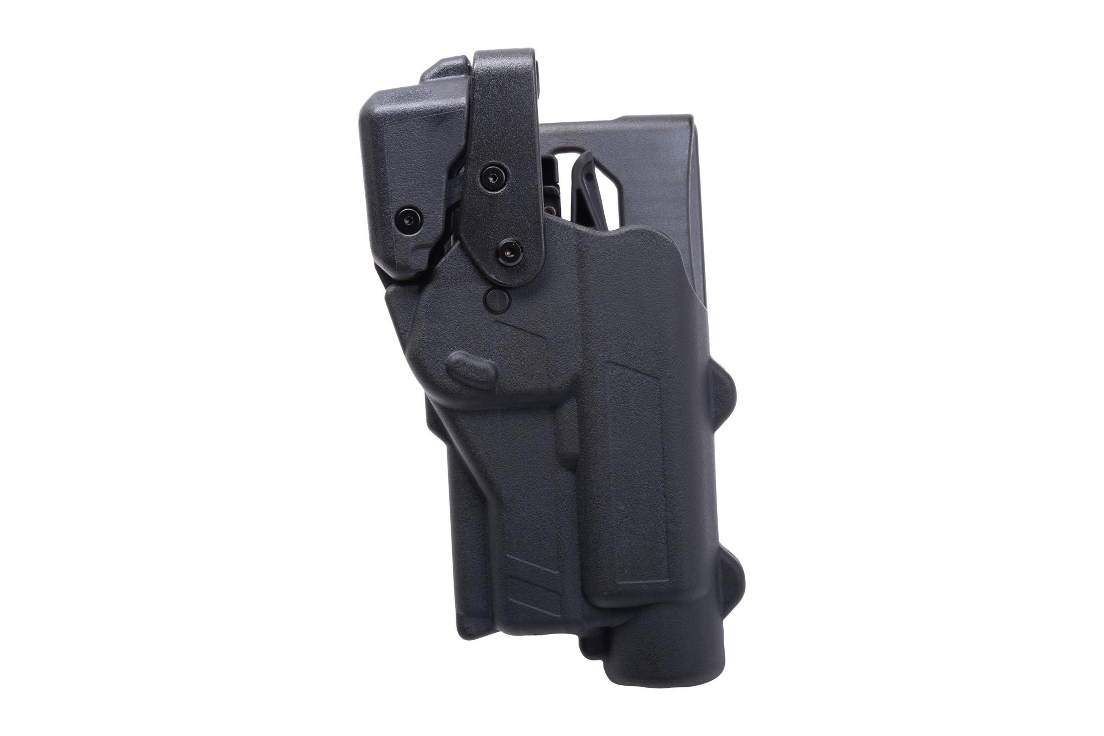 Rapid Force By Alien Gear Rapid Force By Alien Gear Level 3 Duty Holster - Mid Ride Belt Slide - Glock 19/19X/19 MOS/23 (Gen 1-4)/44/45/45 MOS, Glock 17/17 MOS/22 (Gen 1-4)/47/47 MOS - Matte Black - Left Hand - Large Light - No Axon - Bag Packaging