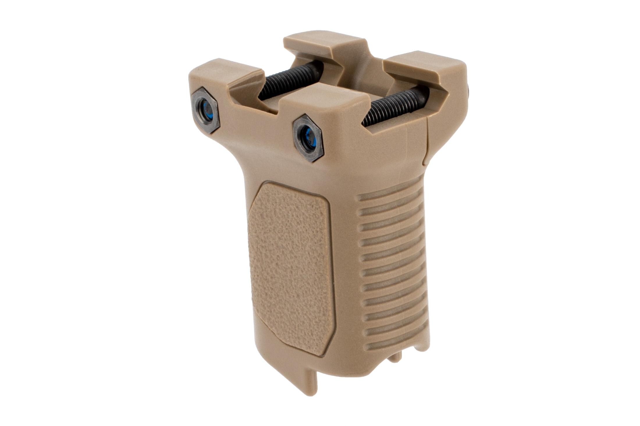 Strike Industries Angled Vertical Grip with Cable Management for 1913 Picatinny Rail - Short - FDE
