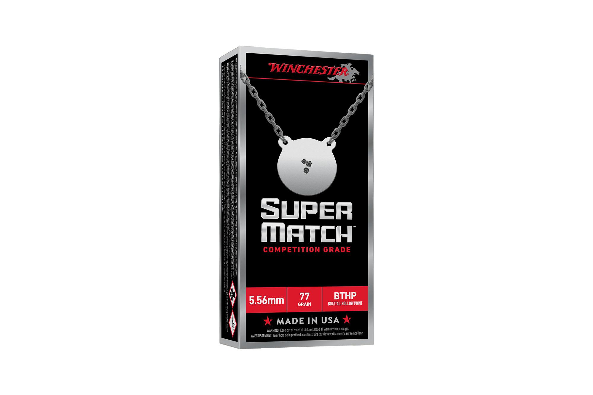 Winchester WINCHESTER AMMO 5.56 NATO BTHP Super Match 77Gr 20rd